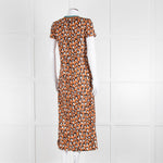 La Double J Porty Wing Orange Leopard Print Midi Dress