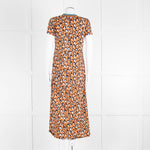La Double J Porty Wing Orange Leopard Print Midi Dress