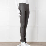 Joseph Grey Leather Stretchy Leggings