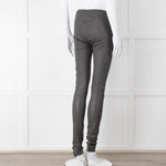 Joseph Grey Leather Stretchy Leggings