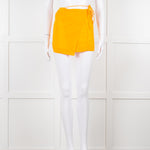 Nensi Dojaka Orange Cotton Wraparound Short Skirt