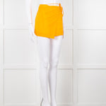 Nensi Dojaka Orange Cotton Wraparound Short Skirt