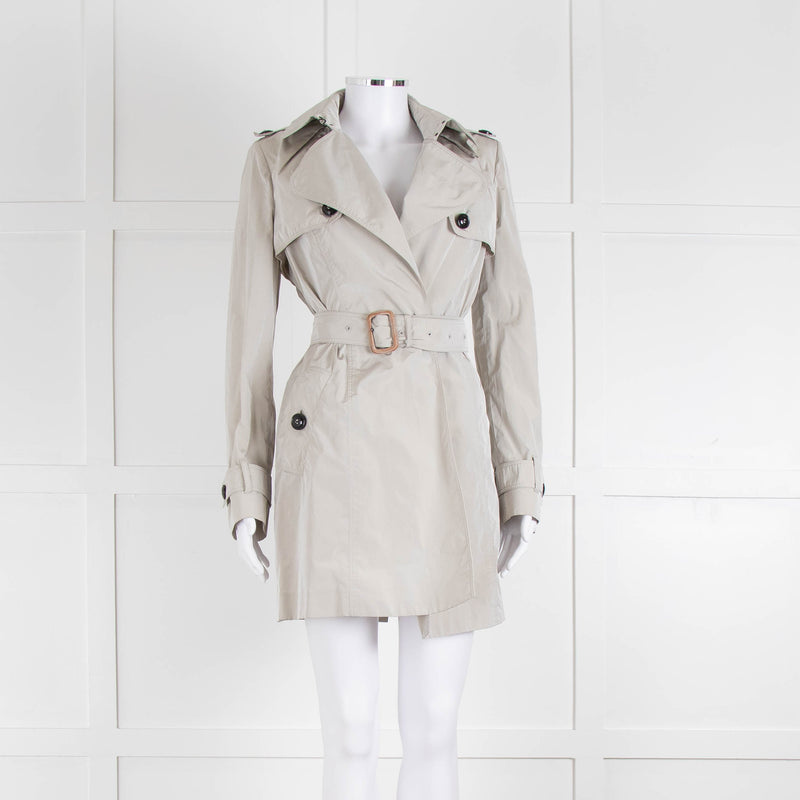 Burberry Grey Unlined Short Trench