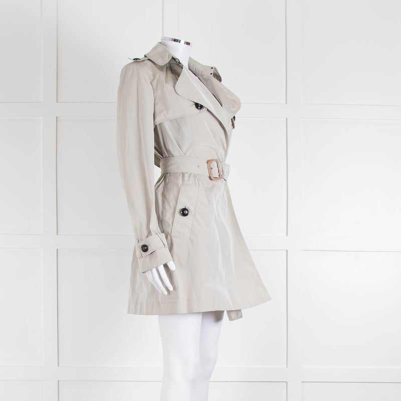 Burberry Grey Unlined Short Trench