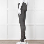 Joseph Grey Leather Stretchy Leggings