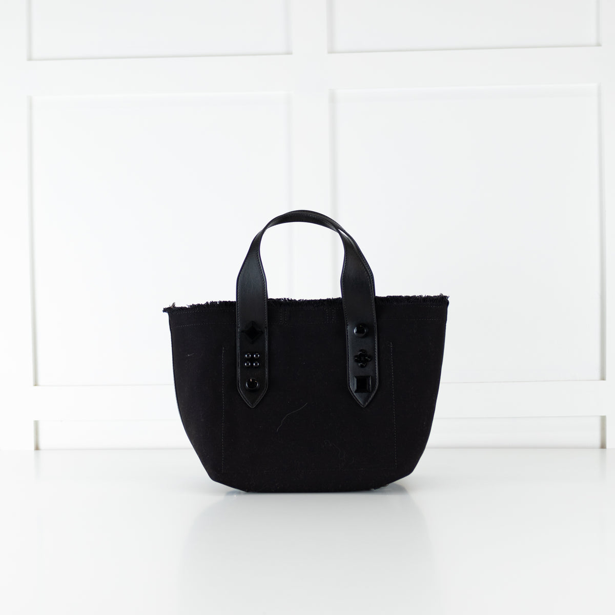 Christian Louboutin Black Canvas Red Print Frangibus Tote