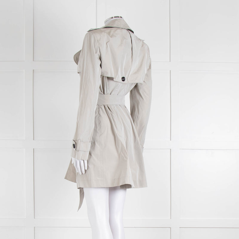 Burberry Grey Unlined Short Trench