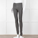 Joseph Grey Leather Stretchy Leggings