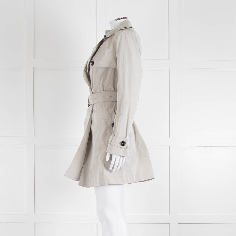 Burberry Grey Unlined Short Trench
