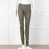Joseph Khaki Leather Stretch Leggings