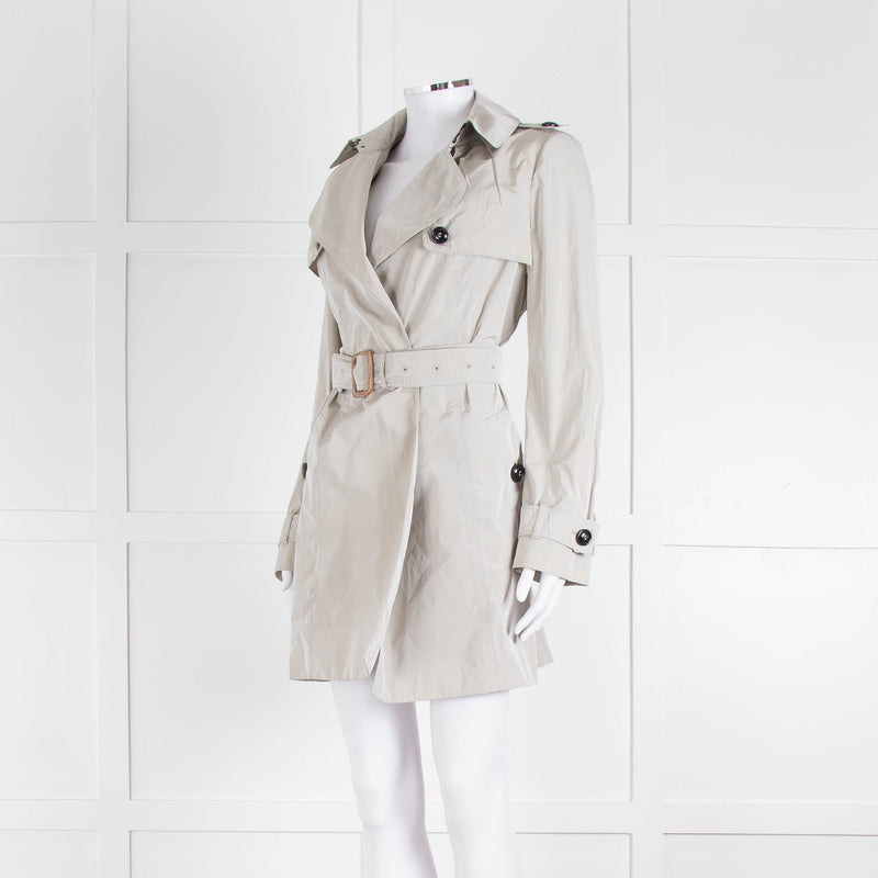 Burberry Grey Unlined Short Trench