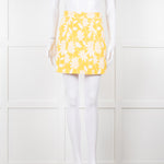 Miu Miu Yellow And White Floral Short Skirt