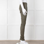 Joseph Khaki Leather Stretch Leggings