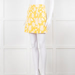 Miu Miu Yellow And White Floral Short Skirt