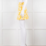 Miu Miu Yellow And White Floral Short Skirt