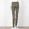 Joseph Khaki Leather Stretch Leggings