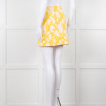 Miu Miu Yellow And White Floral Short Skirt