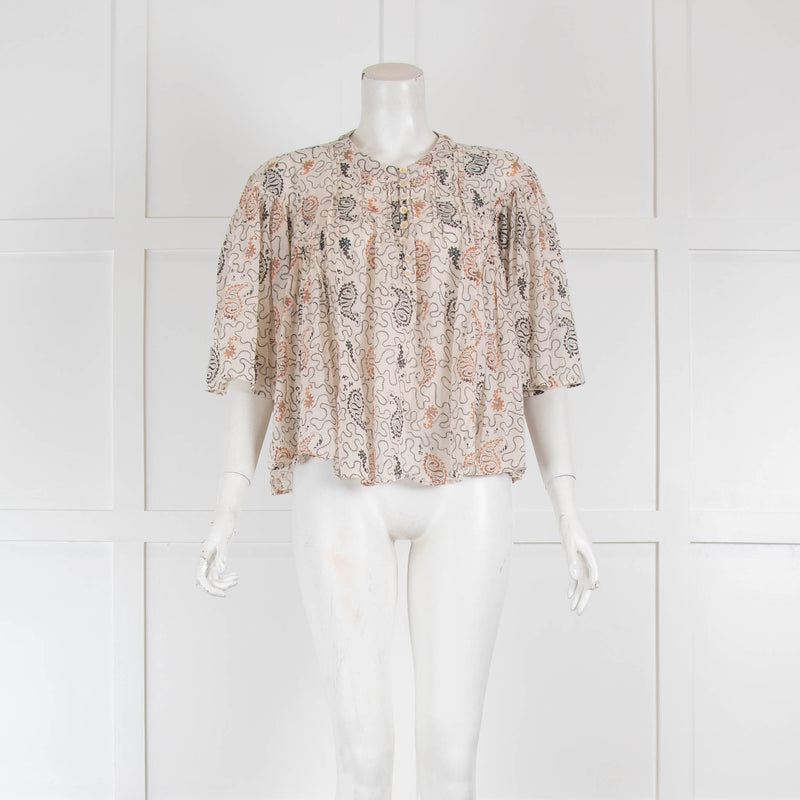 Isabel Marant Etoile Short Cotton Patterned Blouse