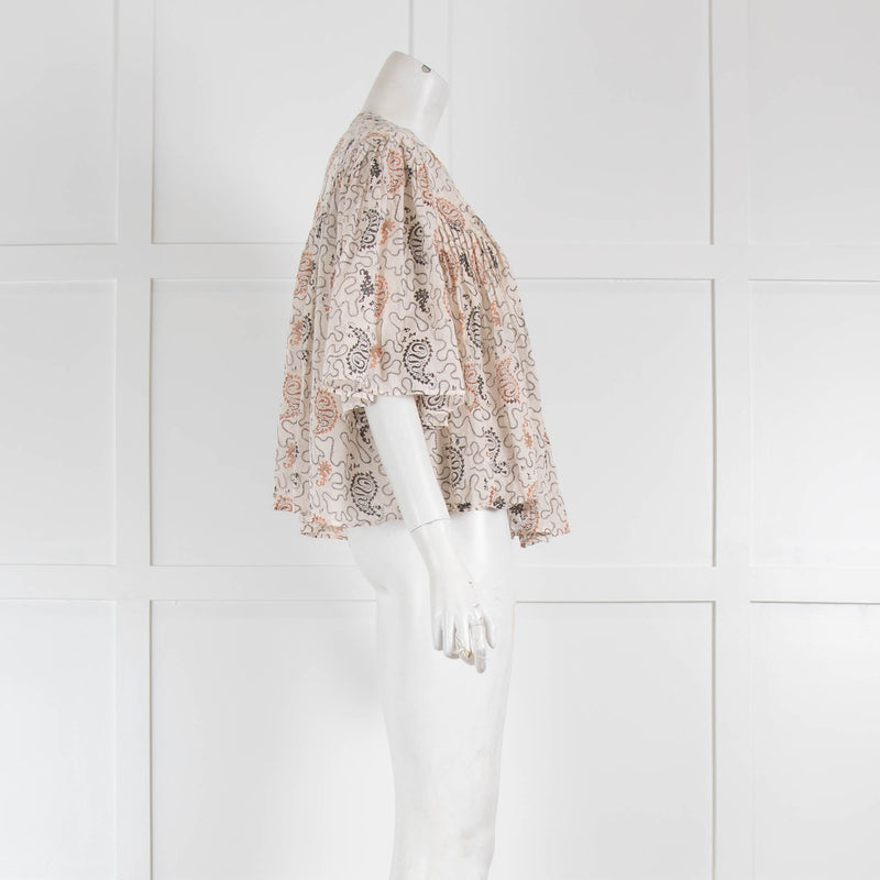 Isabel Marant Etoile Short Cotton Patterned Blouse