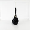 Fendi Black Satin Crystal Buckle Baguette Bag