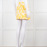 Miu Miu Yellow And White Floral Short Skirt