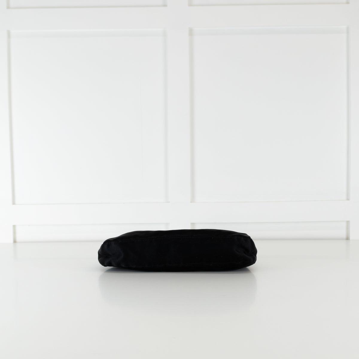 Fendi Black Satin Crystal Buckle Baguette Bag