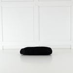 Fendi Black Satin Crystal Buckle Baguette Bag