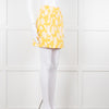 Miu Miu Yellow And White Floral Short Skirt