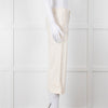 Vince Cream Cropped Button Adjustment Detail Trousers