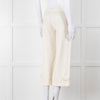 Vince Cream Cropped Button Adjustment Detail Trousers