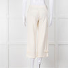 Vince Cream Cropped Button Adjustment Detail Trousers