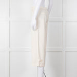 Vince Cream Cropped Button Adjustment Detail Trousers