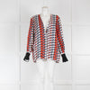 Victoria By Victoria Beckham Strawberry Print Button Up Blouse