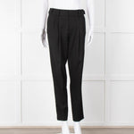 Helmut Lang Black Fine Wool Front Pleat Trousers