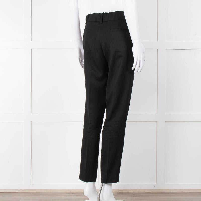 Helmut Lang Black Fine Wool Front Pleat Trousers