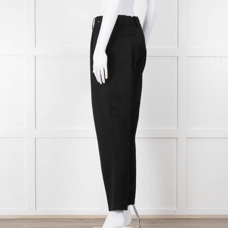 Helmut Lang Black Fine Wool Front Pleat Trousers