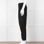 Helmut Lang Black Fine Wool Front Pleat Trousers
