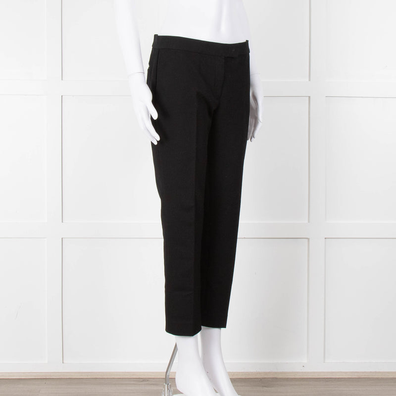 Joseph Black Cotton Blend Cigarette Trousers