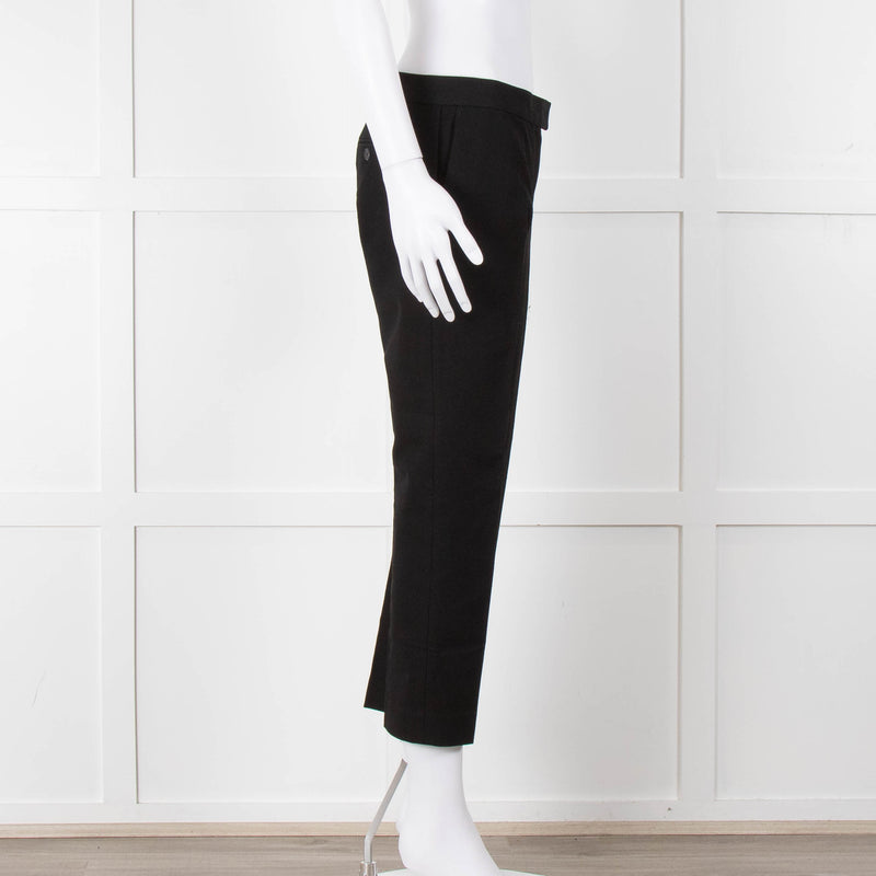 Joseph Black Cotton Blend Cigarette Trousers