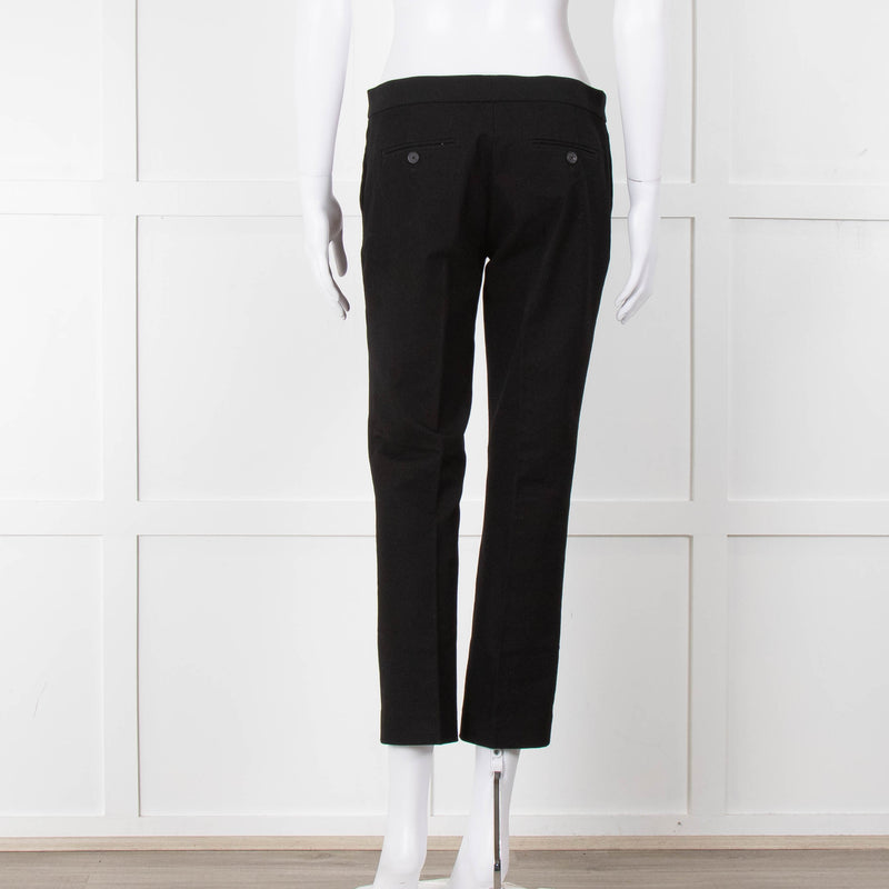 Joseph Black Cotton Blend Cigarette Trousers