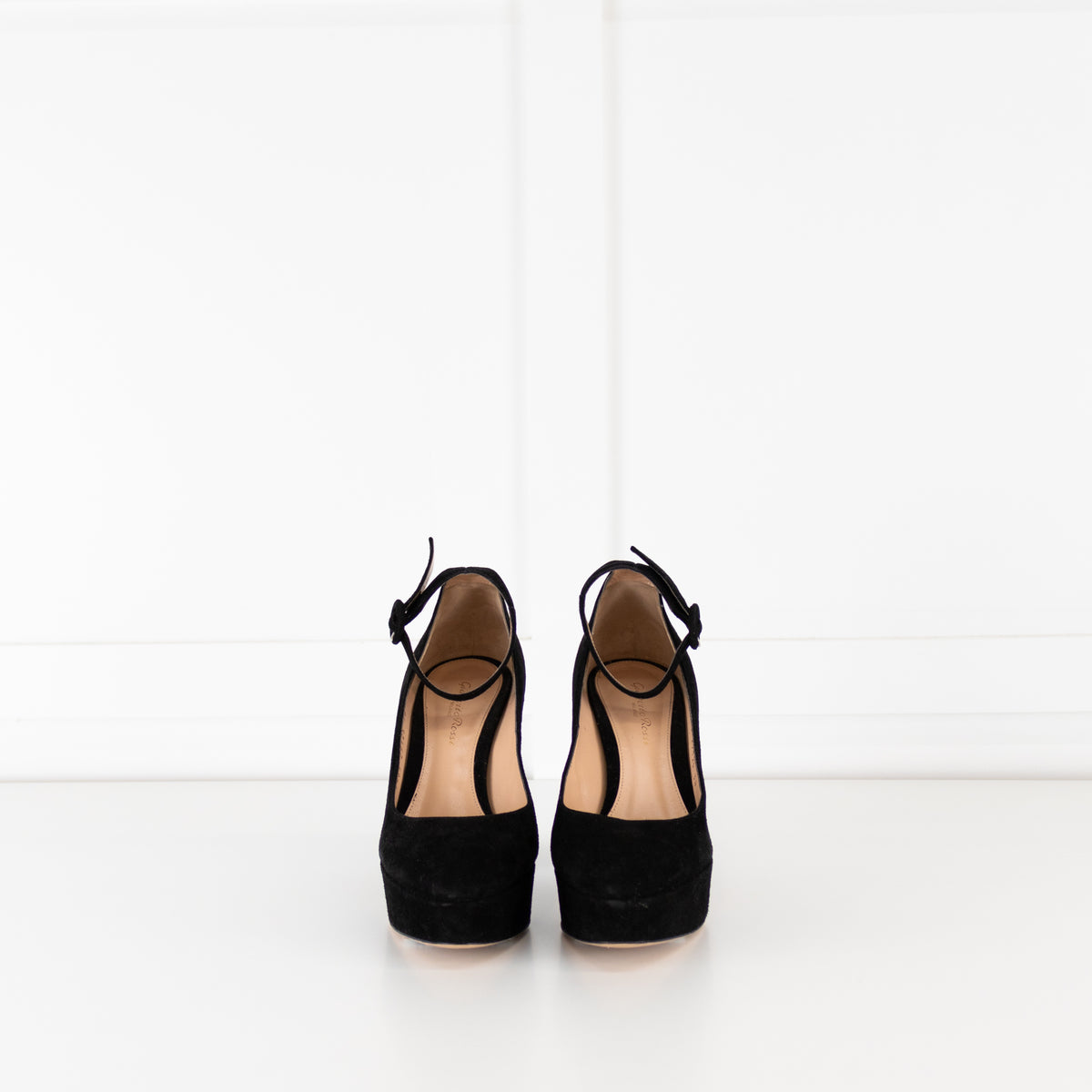 Gianvito Rossi Black Suede Sherry Platform Heels