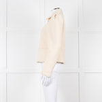 Me + Em Cream Boucle Collared Zip Up Jacket
