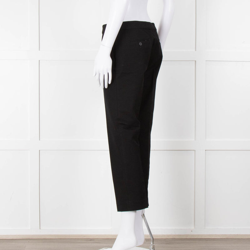 Joseph Black Cotton Blend Cigarette Trousers