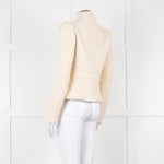Me + Em Cream Boucle Collared Zip Up Jacket