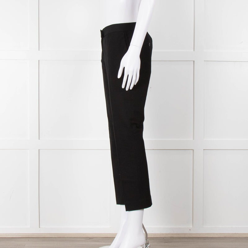 Joseph Black Cotton Blend Cigarette Trousers