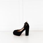 Gianvito Rossi Black Suede Sherry Platform Heels