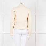 Me + Em Cream Boucle Collared Zip Up Jacket
