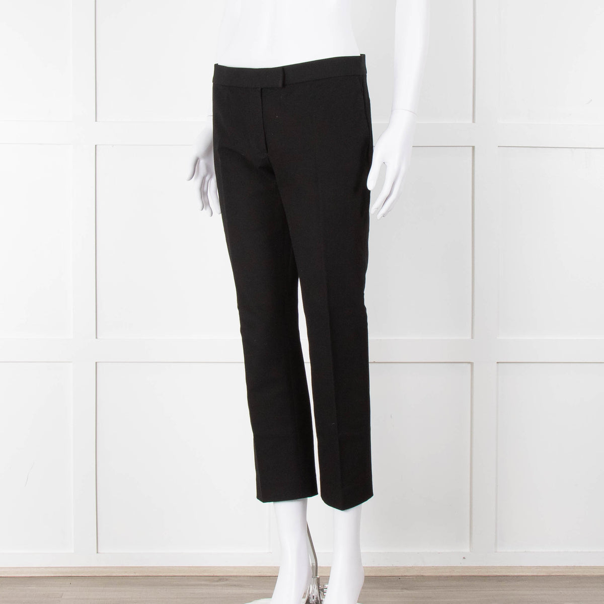 Joseph Black Cotton Blend Cigarette Trousers