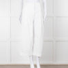 Celine White Cotton Wide Cropped Trousers