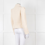 Me + Em Cream Boucle Collared Zip Up Jacket